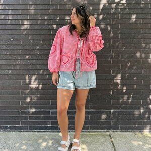 Amazon Red Gingham Women's Top